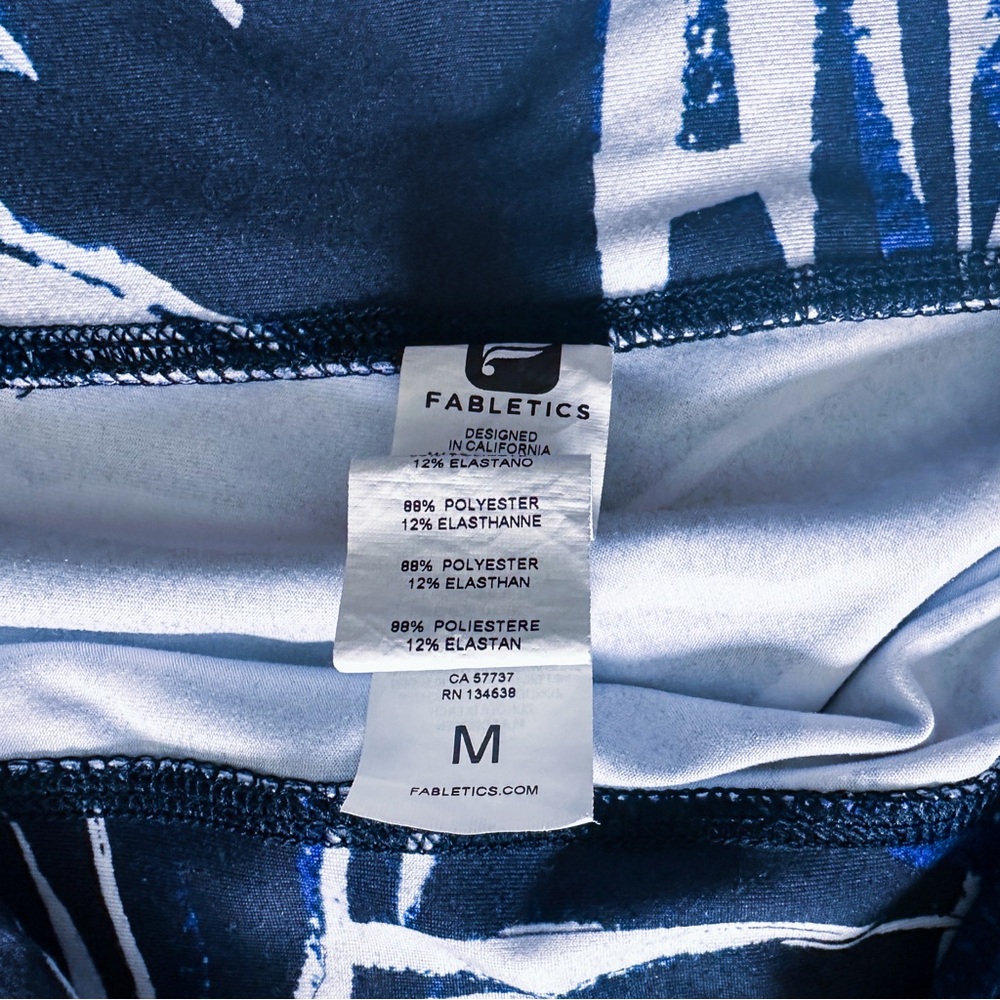 Fabletics Black And Blue Patterned Leggings Medium - image 4